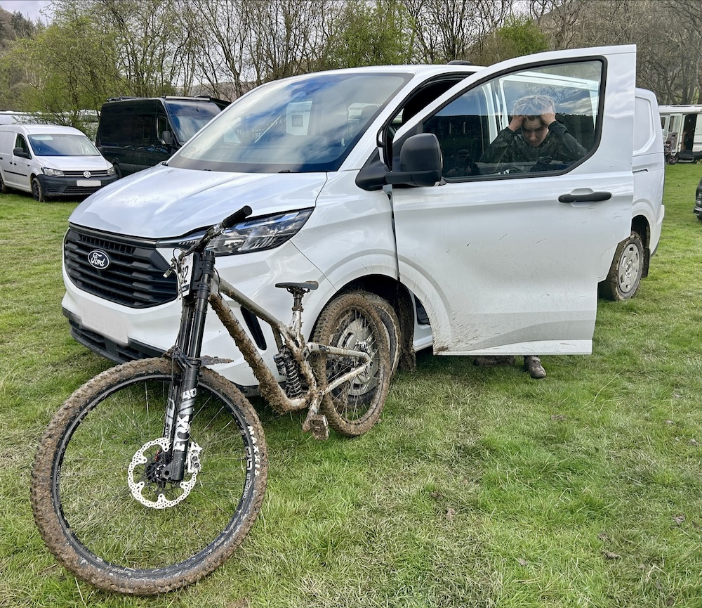 Bike and van at Rhyd-y-Felin - Lloyds British Downhill Series 2026